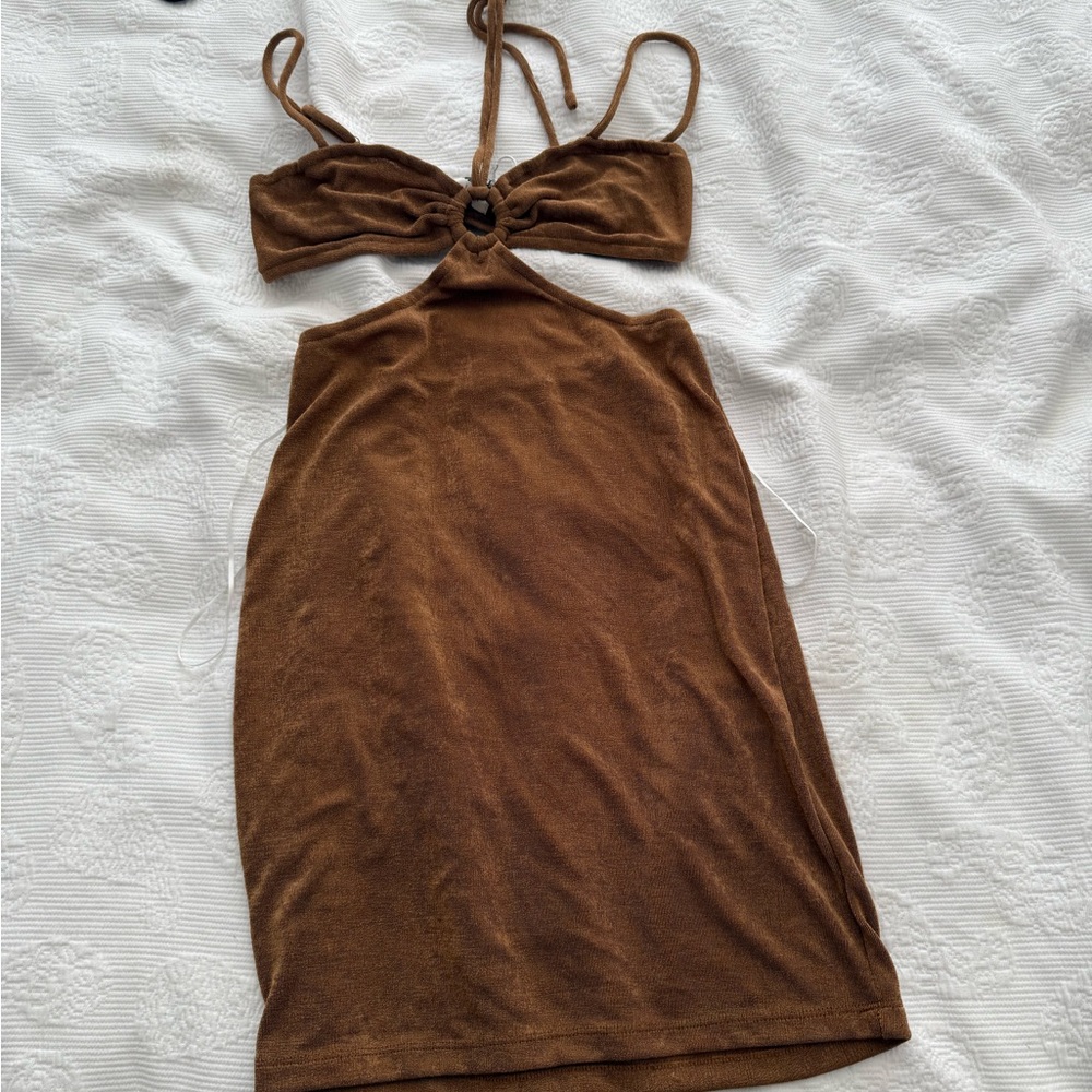 Princess Polly bronze Halter dress